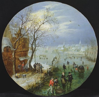 Scena di pattinaggio invernale da Adriaen van de Venne